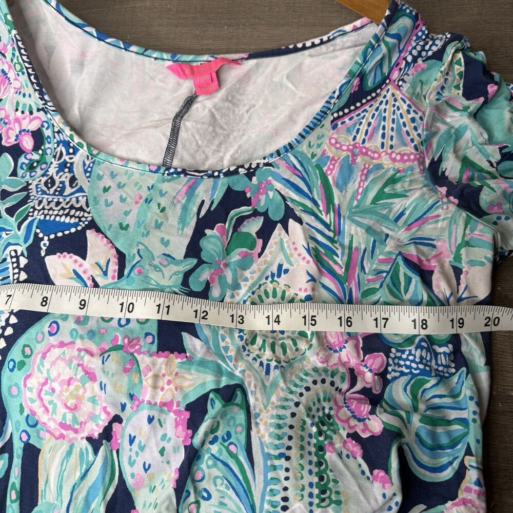Lilly Pulitzer Laurana Maxi Dress Womens XL Cactus Cat Jersey Stretch Sundress - Picture 7 of 11